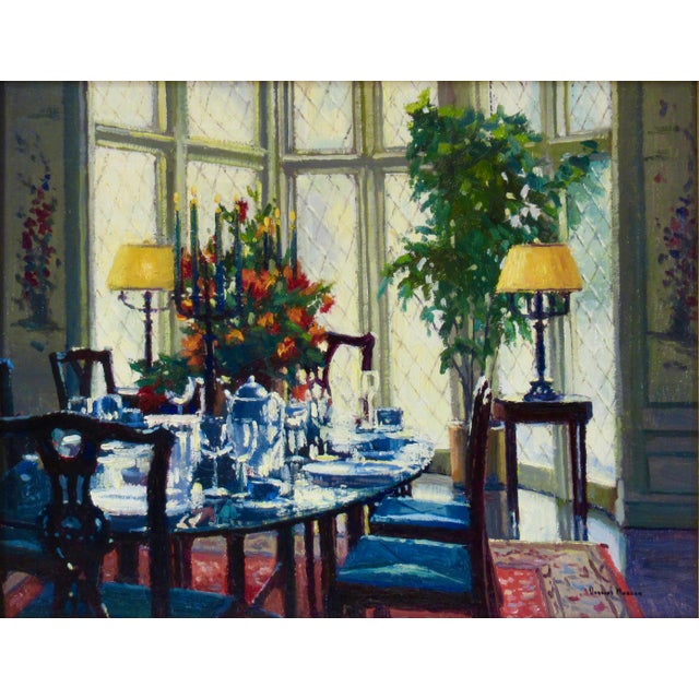This artwork titled "Table Elegance" c.2010, is an oil painting on panel by noted American impressionist artist Douglas...