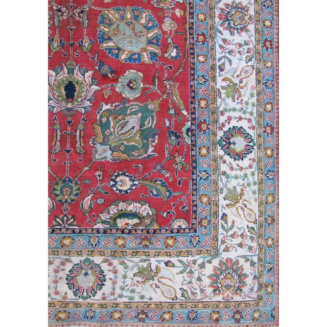 Large Vintage Tabriz Rug With All-Over Motif Design in Reds and Ivory 11'2 X 17 For Sale In Atlanta - Image 6 of 9