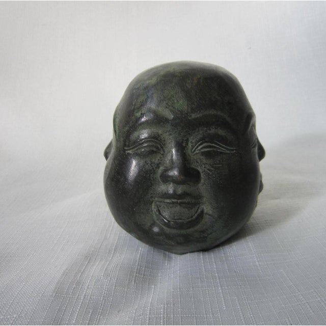 Asian Four Faced Bronze Buddah Figure For Sale - Image 3 of 4