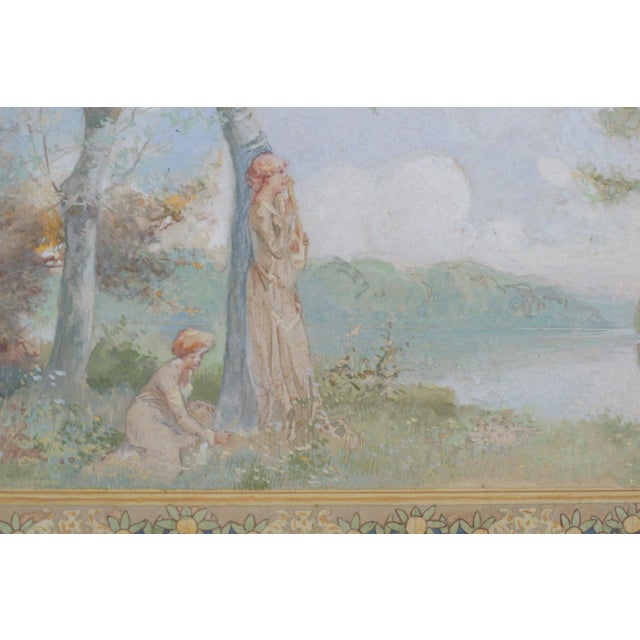 Nabis-Style Watercolour Study for Wall Frieze For Sale - Image 3 of 6