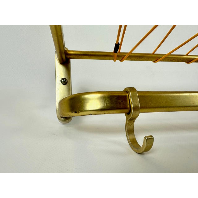 1960s Mid-Century Modern Aluminium and Brass Coat and Hat Rack, 1960s For Sale - Image 5 of 9