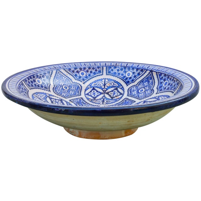 Ceramic Bowl W/ Arabesque Pattern For Sale - Image 4 of 12