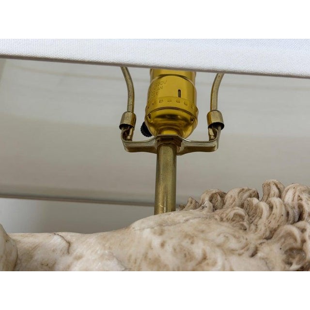 Mid 20th Century Style After Canova Neoclassical Recumbent Lion Table Lamps - a Pair For Sale In Los Angeles - Image 6 of 15