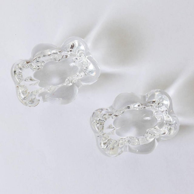 Transparent 1950s Pair of French Glass Salt and Pepper Cellars For Sale - Image 8 of 11