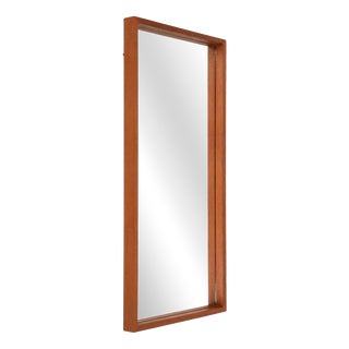 Mid-Century Danish Minimalist Teak Wall Mirror, 1970s For Sale