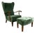 Set of Lounge Chair with Ottoman in Wood and Green Velvet by Paolo Buffa, 1950s For Sale