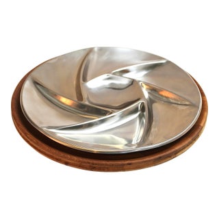 Vintage Dansk Lazy Susan With Removable Divided Serving Platter For Sale