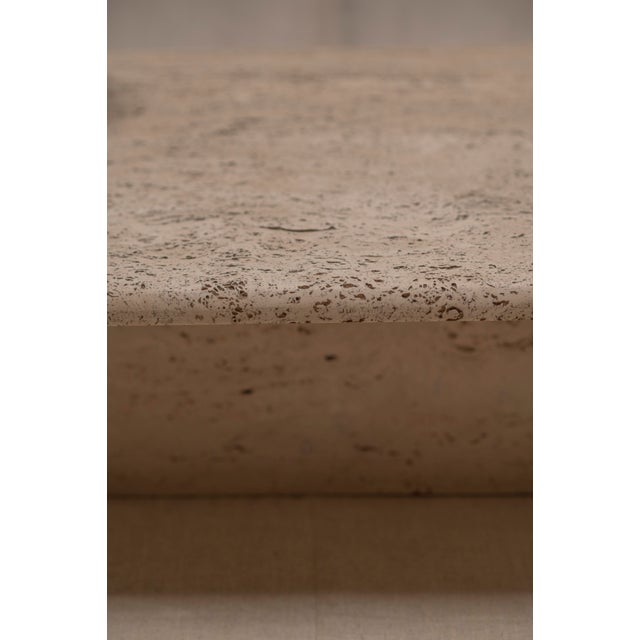 Brown Architectural Rectangular Travertine Coffee Table, 1970s For Sale - Image 8 of 14