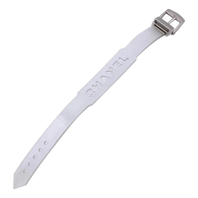 A Post-Modern 21st Century Plastic and Metal Logo Bracelet by Chanel For Sale