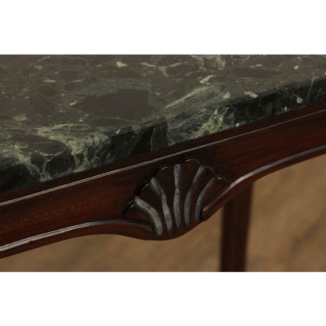 Rococo Style Set of Three Marble Top Mahogany Nesting Tables For Sale - Image 14 of 18