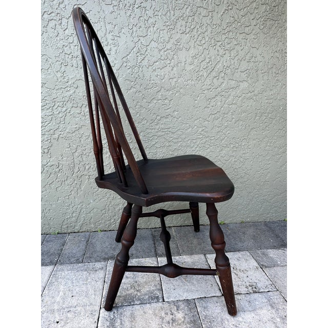 Wood Antique Early 20th Century Nichols & Stone Bow Back/Saddle Seat Colonial Windsor Chair For Sale - Image 7 of 12