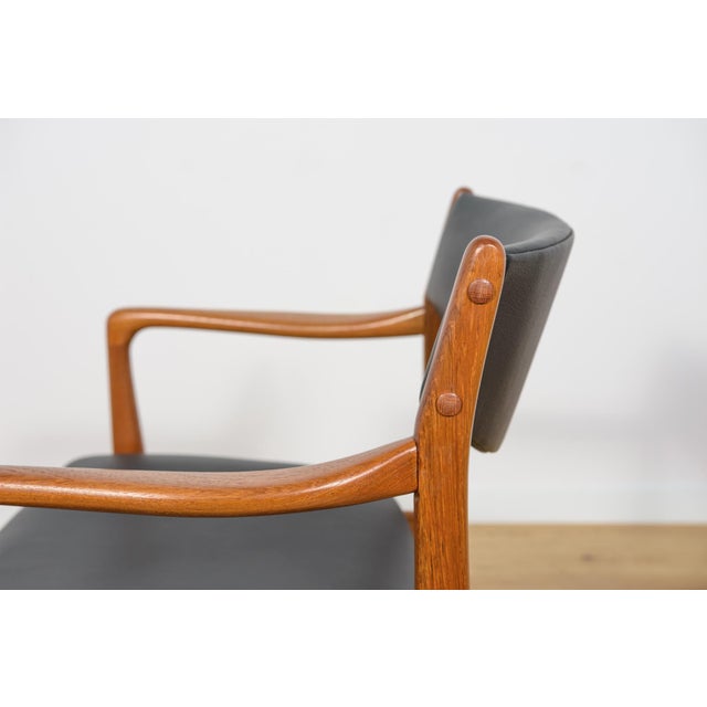 Mid-Century Teak & Leather Armchair, Denmark, 1960s For Sale - Image 10 of 17