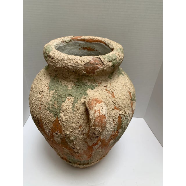 Farmhouse Large Earthy Rustic Tuscan Pottery Vase or Vessel For Sale - Image 3 of 10