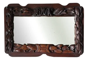 Antique Handcarved Wooden Mirror, 1800s