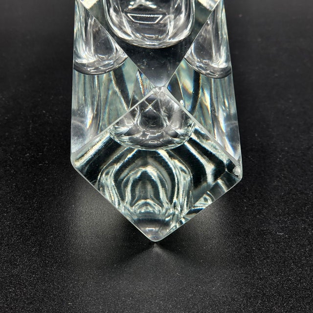 Mid 20th Century Flavio Poli for Seguso Faceted Murano Crystal Vase For Sale - Image 11 of 12