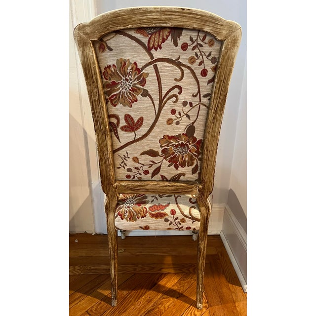 Late 20th Century Set of 6 Vintage Louis XVI Dining Chairs in Premium Tapestry Jacquard Fabric For Sale - Image 5 of 12