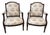 Vintage Louis XVI French Neoclassical Arm Chairs Newly Upholstered in Bowood Union For Sale