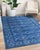4x6 Blue Hand-Knotted Wool Azure Floral Medallion Classic Traditional Carpet Rug For Sale - Image 9 of 9