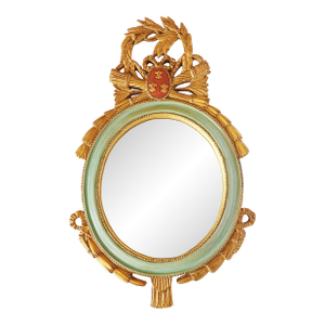 Carver's Guild Fleur-De-Lis Giltwood Painted Mirror