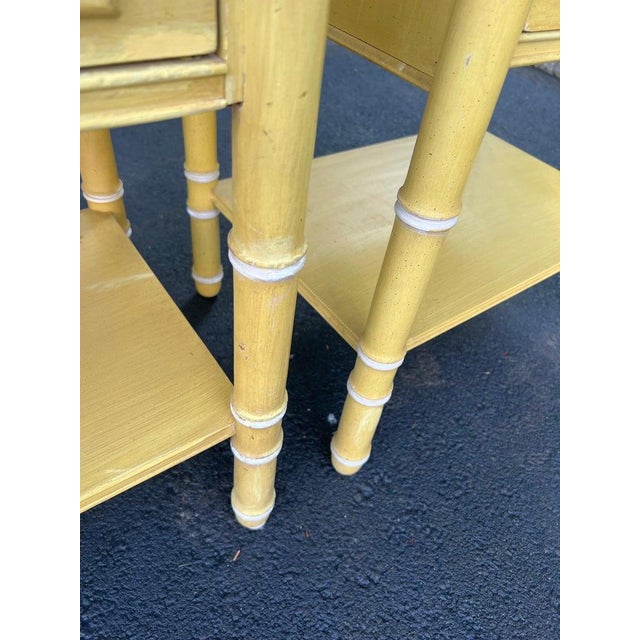 Pair of Faux Bamboo Thomasville Allegro Nightstands or Side Tables For Sale - Image 10 of 18