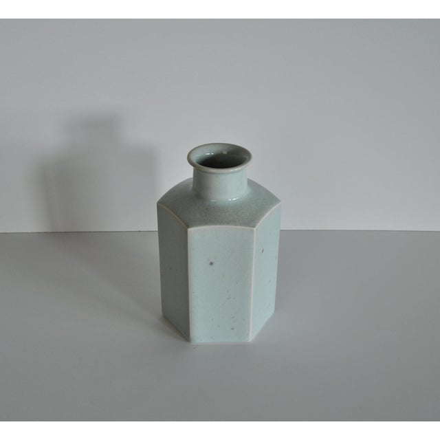 Mint Green Celadon Glazed Vase from Eslau, Denmark, 1950s-1960s For Sale - Image 4 of 12