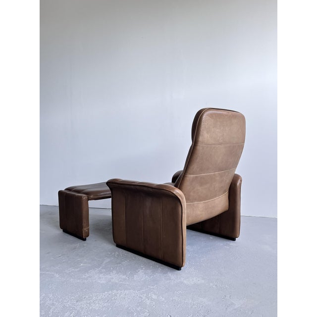 1970s Set of Leather DS50 Armchair and Ottoman from de Sede, 1970s For Sale - Image 5 of 8