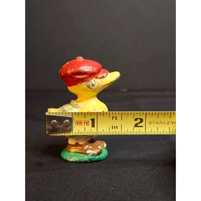 Antique Hubley Cast Iron Golfer Duck Paperweight Duffer Figurine Original Paint For Sale - Image 9 of 11