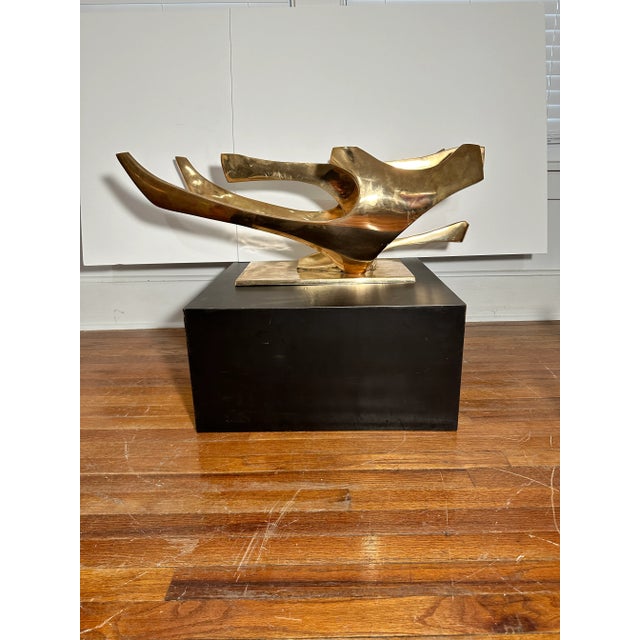 Rare Fred Brouard Signed Gilt Bronze Table Bases Set of 3 For Sale In Wichita - Image 6 of 9