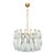 Italian Poliedri Glass Chandelier With Gold-Finished Structure For Sale