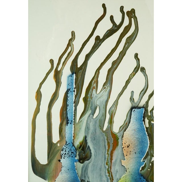 Luis Guevara Moreno, Abstract-Surrealist Oil Lamps, Mixed Media Painting, 1970s For Sale - Image 6 of 18