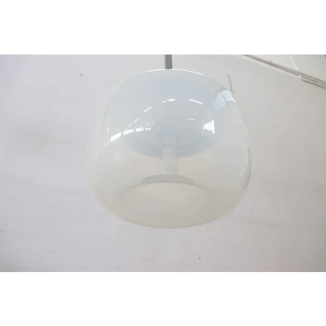 Opaline Glass and Chrome Pendant Light, 1960s For Sale - Image 4 of 11
