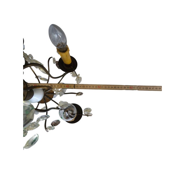 Baroque Gilded Murano Glass Chandelier in the style of Ca Rezzonico, 1960s For Sale - Image 3 of 10