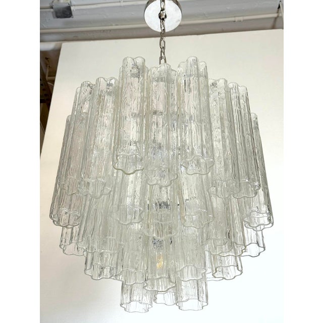 Mid-Century Modern Restored Mid Century Modern Venini Tronchi Glass Pendant Light For Sale - Image 3 of 9