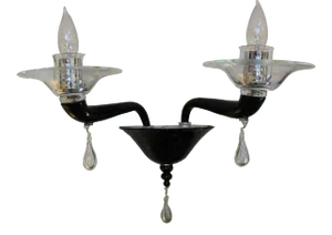 Black Scarlatti Sconce by Venini of Murano