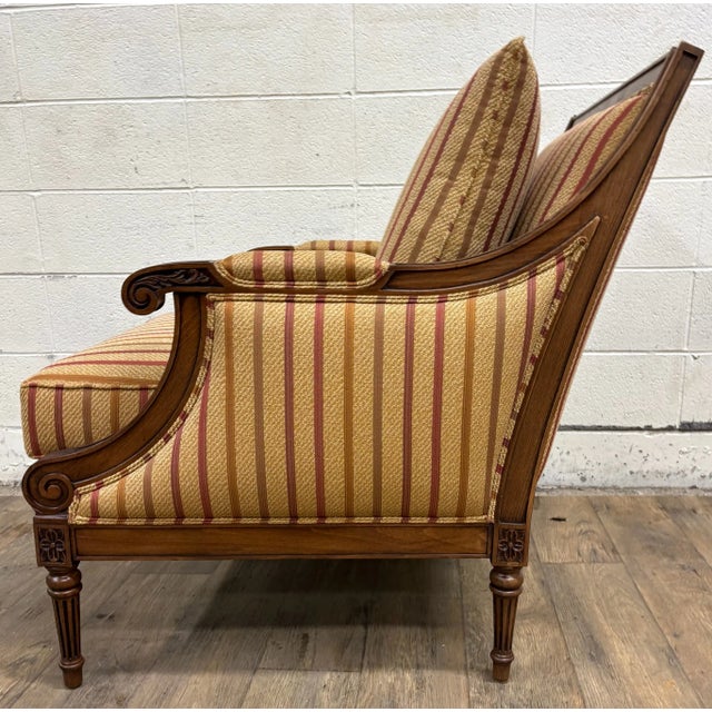 Yellow Custom Ethan Allen Regency Style Armchair Bergere For Sale - Image 8 of 12
