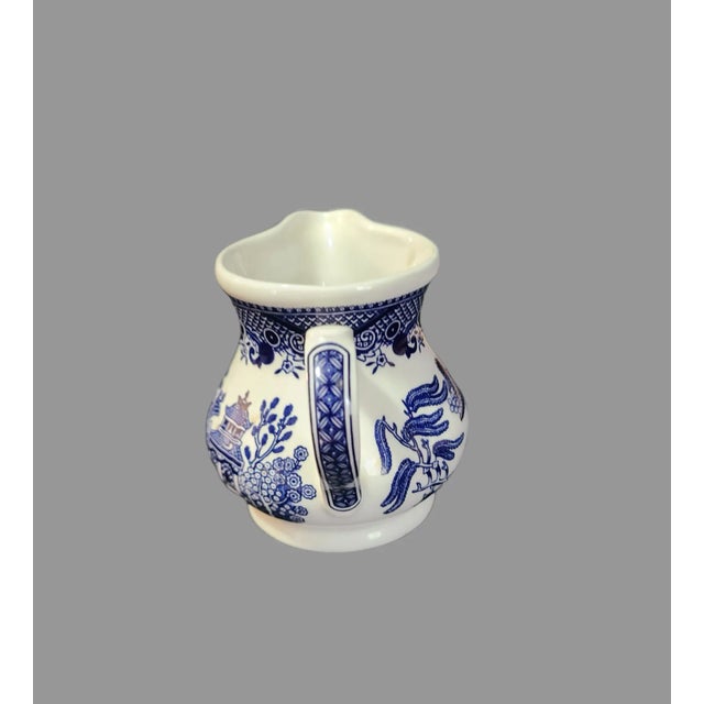 Churchill Vintage Blue & White Willow Churchill Staffordshire England Ironstone Creamer For Sale - Image 4 of 6