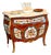 French Louis XV Bombe Dresser With Marble Top, Floral Marquetry & Bronze Ormolu Mounts For Sale