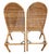 Wood Vintage High Back Wicker Dining Chairs With Tall Arched Backs – Hollywood Regency Coastal, a Pair For Sale - Image 7 of 9