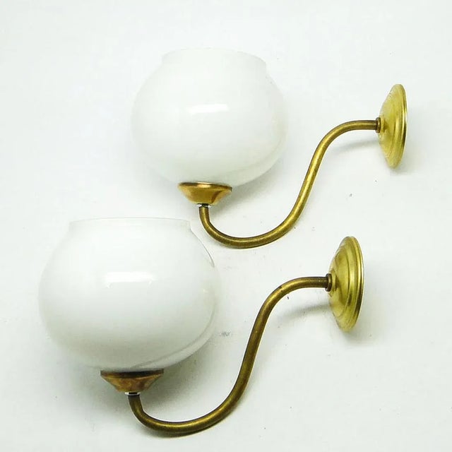 Goldenrod Art Deco Style Wall Lamps, Poland, 1950s, Set of 2 For Sale - Image 8 of 8