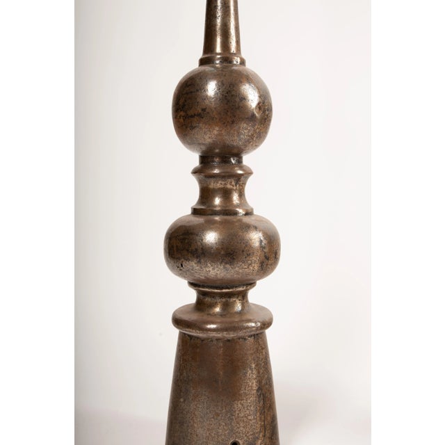 Metal Pair of French Steel Architectural Roof Finials, c. 1900 For Sale - Image 7 of 7