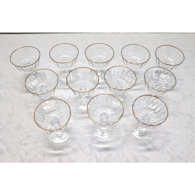 Gold Murano Blown Glass Champagne Glasses by Nason & Moretti, Set of 12 For Sale - Image 8 of 11