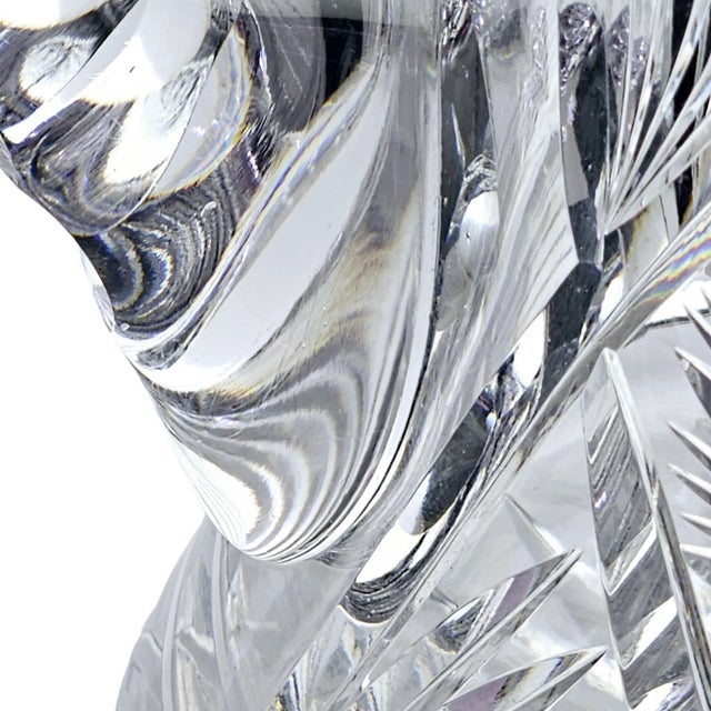 Transparent American Brilliant Period Cut Glass Water Pitcher Pinwheel Pattern For Sale - Image 8 of 12