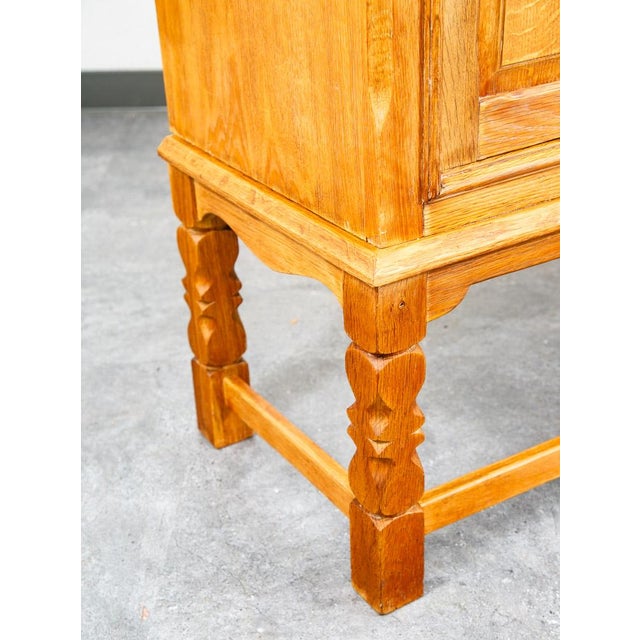 Brown Mid Century Danish Modern Cabinet Credenza Glass Henning Kjernulf White Oak, Attributed For Sale - Image 8 of 12