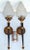 Maison Jansen Maison Jansen Sconces Solid Bronze & Blown Glass Flame Shade France 1950 - Pair For Sale - Image 4 of 13