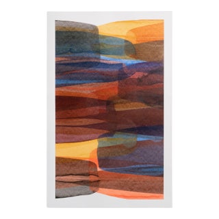 Contemporary Abstract Layered Colorfield Painting Warm Earth & Sunset Palette by Casey R Klein For Sale