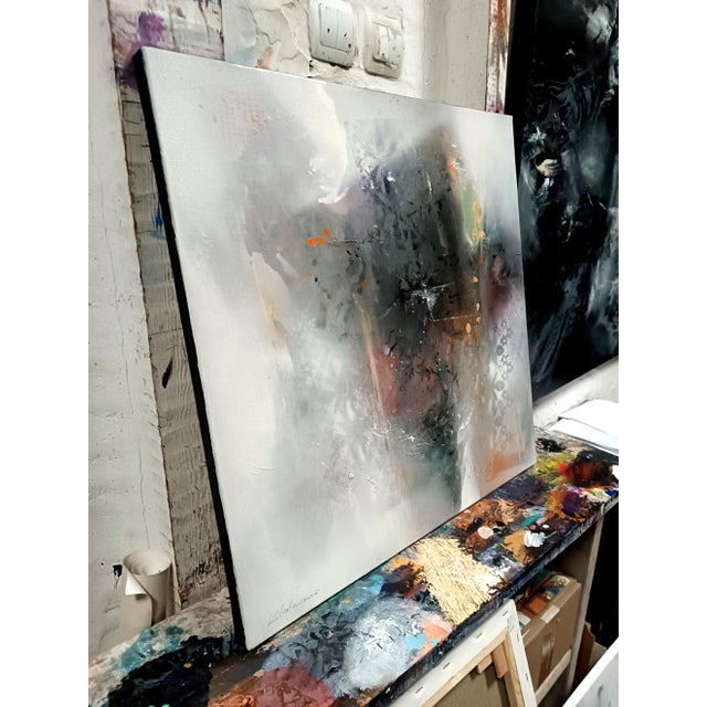 Contemporary Ovidiu Kloska, Walls Whispering Lightened Days, Acrylics on Canvas For Sale - Image 3 of 11