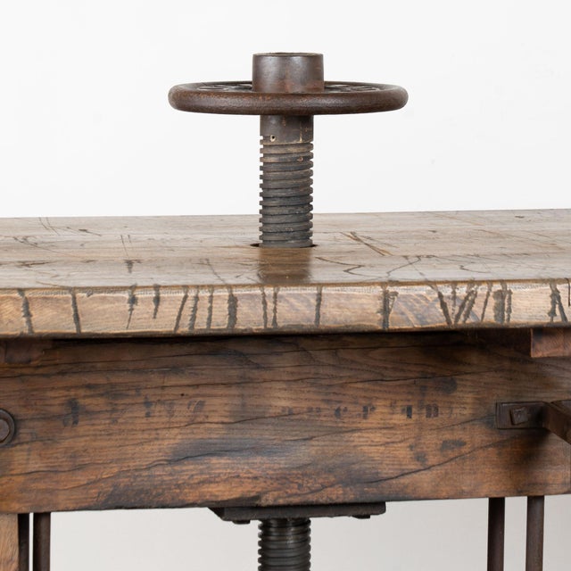 20th Century Standing Bar Wine Tasting Table With Wine Press Base For Sale - Image 10 of 18