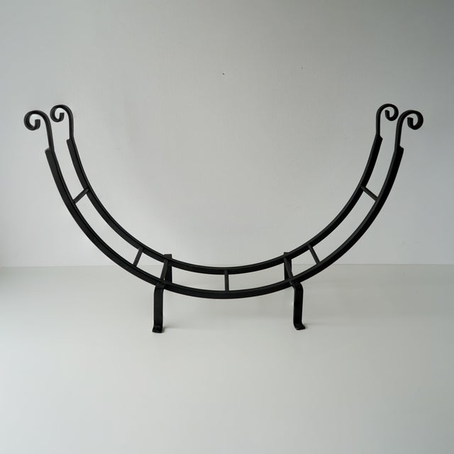 Mid to Late 20th Century Forged Wrought Iron Log Holder For Sale In New York - Image 6 of 9