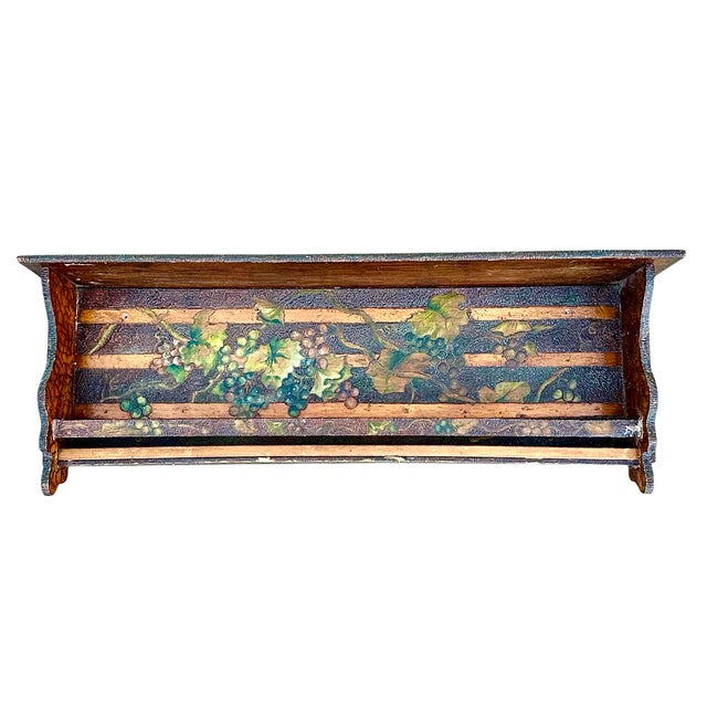 This exquisite hand-carved wooden shelf showcases remarkable craftsmanship combined with the intricate technique of...