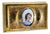 Gold-Plated Silver Jewelry Box with Engraved Plant Motifs and Enameled Lady Portrait For Sale